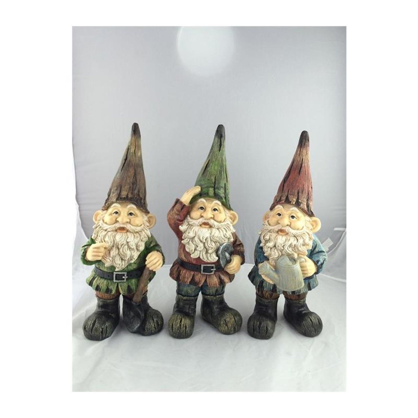 Farmwood-Tiere, Gartenstatue, Zwerg, 11 x 7 x 24 cm, 3er-Set