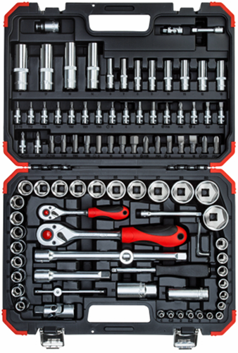 Gedore Red Dopslekeke Set 1 4 + 1 2 Zoll Silber 94-Stück
