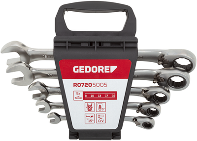 Gedore r0720 5005 | Ring-Ratschenschlüssel-Satz | 8-19mm | 5-teilig 3300872
