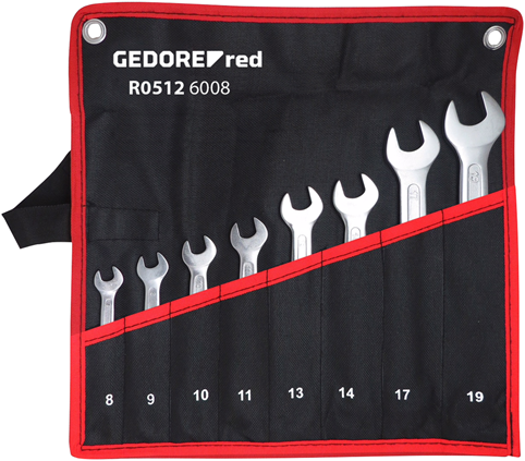 Gedore Red Double Sight Schärpe Set Short SW 6-22 mm 8-teiliger Schwarz