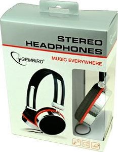 Gembird Stereo-Kopfhörer schwarz rot