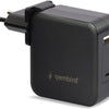Gembird USB-C-Schnellladegerät, Laptop-Netzteil 60 W, USB + USB-C, Schwarz – 9550195