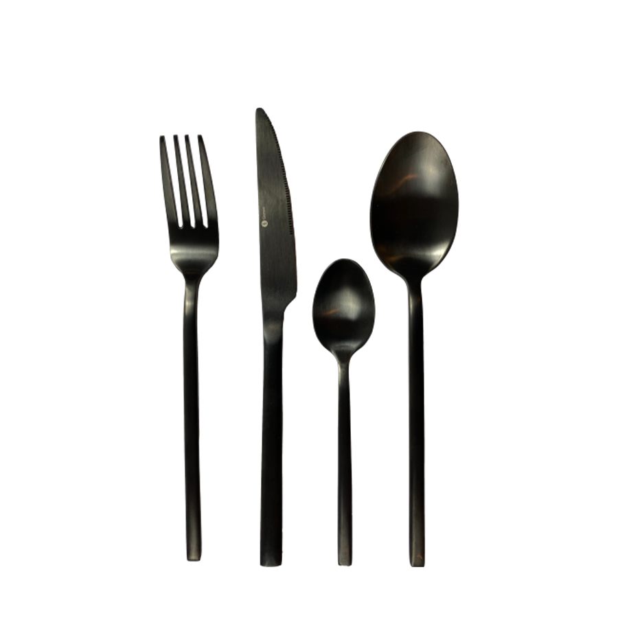 Gemeo Besteckset Rakin schwarz matt 16-teilig