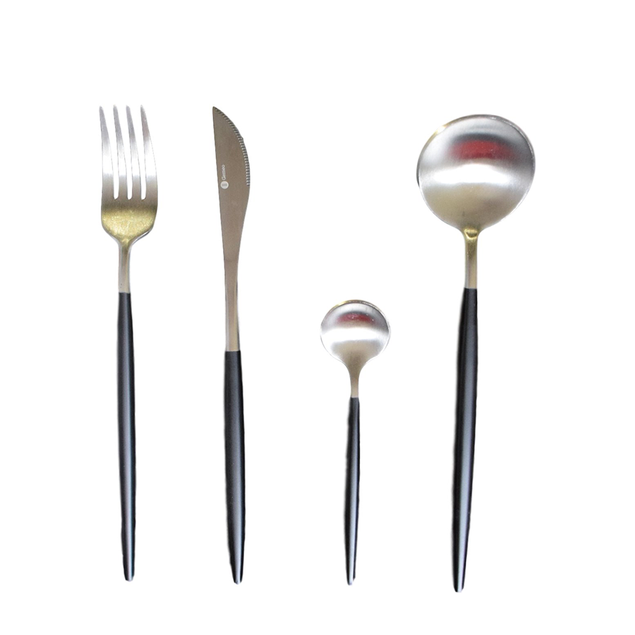 Gemeo Besteckset Serwa Schwarz Silber Matt 16-teilig