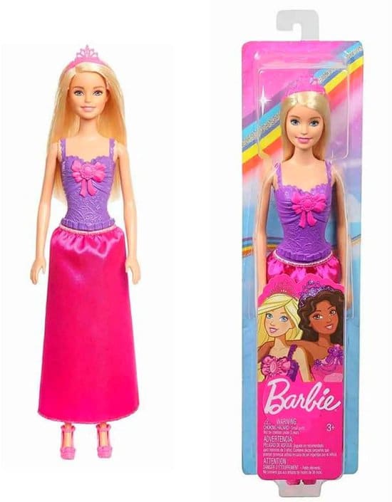 Prinzessin Blond mit lila Outfit und rosa Bogen