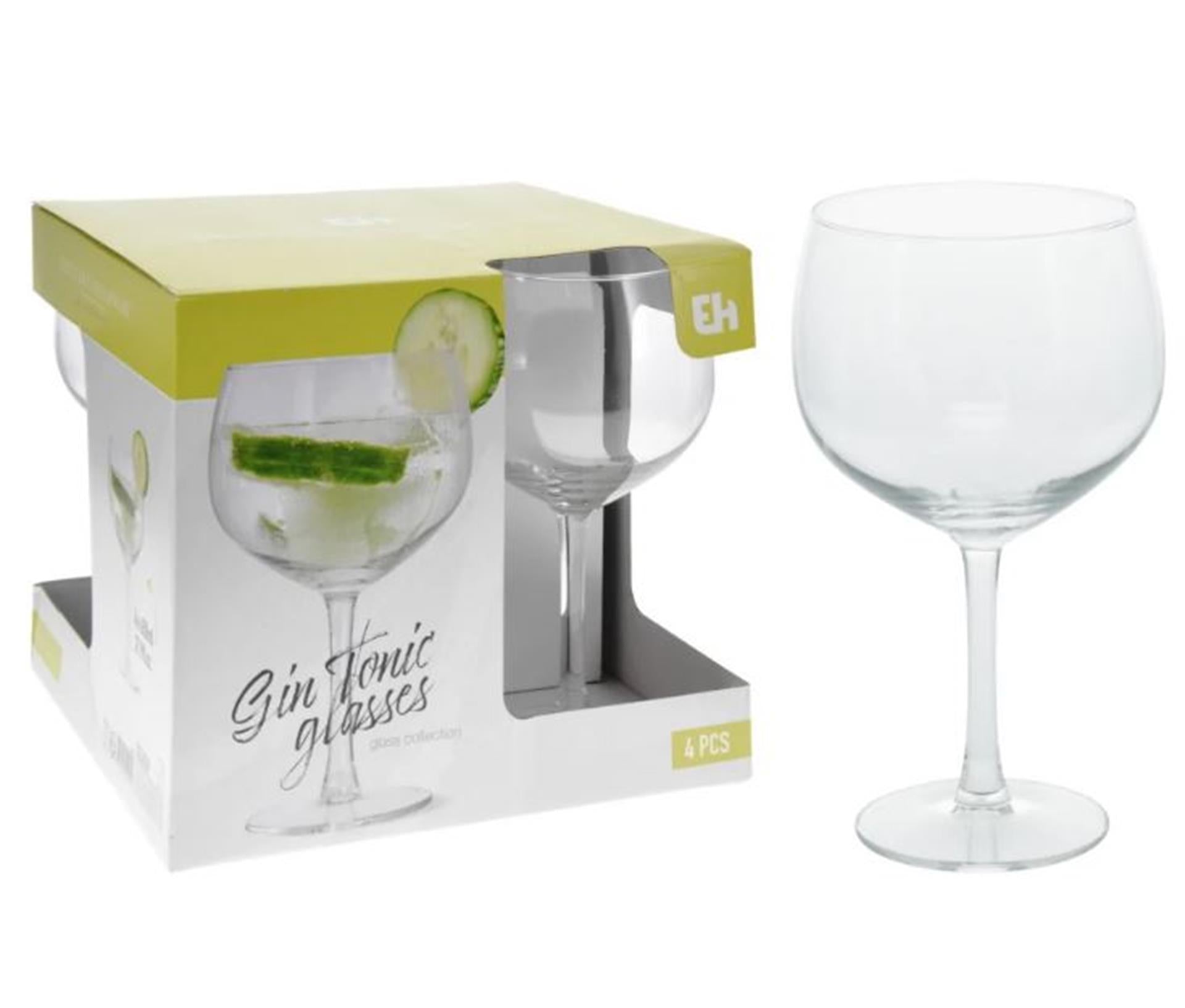 Gin-Tonic-Gläser von Excellent Houseware, 650 ml, Schachtel mit 4 Stück