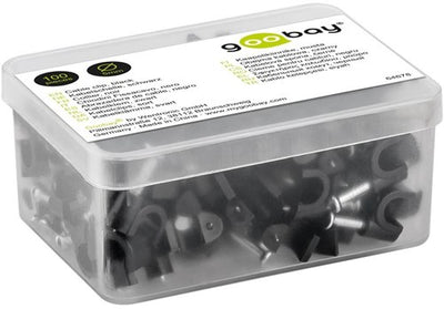 Goobay Kabelclip 5 mm rund, schwarze Box (100) – 4113230