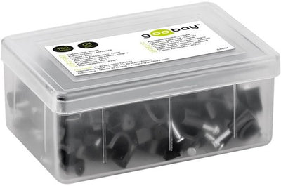 Goobay Kabelclip 8 mm rund, schwarze Box (100) – 4113233
