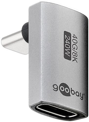 Goobay USB-C-Adapter | männlich weiblich | vertikal | lang | 90-Grad-Adapter – 9550434