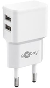 Goobay USB-Ladegerät abgewinkelt doppelt 2,4a weiß - 9550150