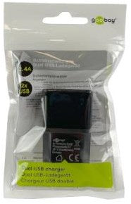 Goobay USB-Ladegerät abgewinkelt doppelt 2,4a schwarz - 9550140