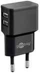Goobay USB-Ladegerät abgewinkelt doppelt 2,4a schwarz - 9550140