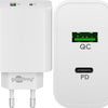 Goobay USB + USB-C Schnellladegerät 45W weiß - 9550194