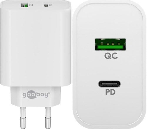 Goobay USB + USB-C Schnellladegerät 45W weiß - 9550194