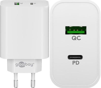Goobay USB + USB-C Schnellladegerät 45W weiß - 9550194