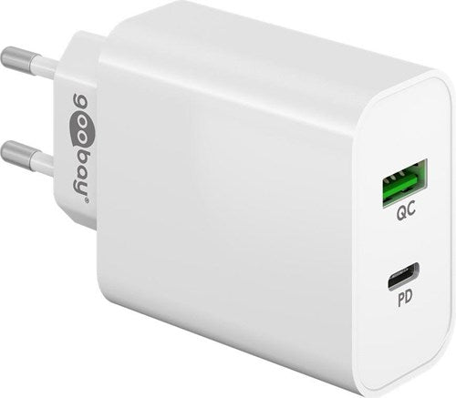 Goobay USB + USB-C Schnellladegerät 45W weiß - 9550194