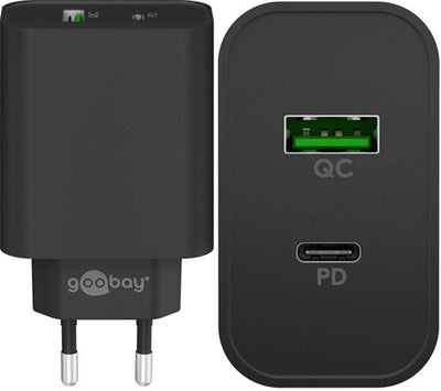 Goobay USB + USB-C Schnellladegerät 45W schwarz - 9550193