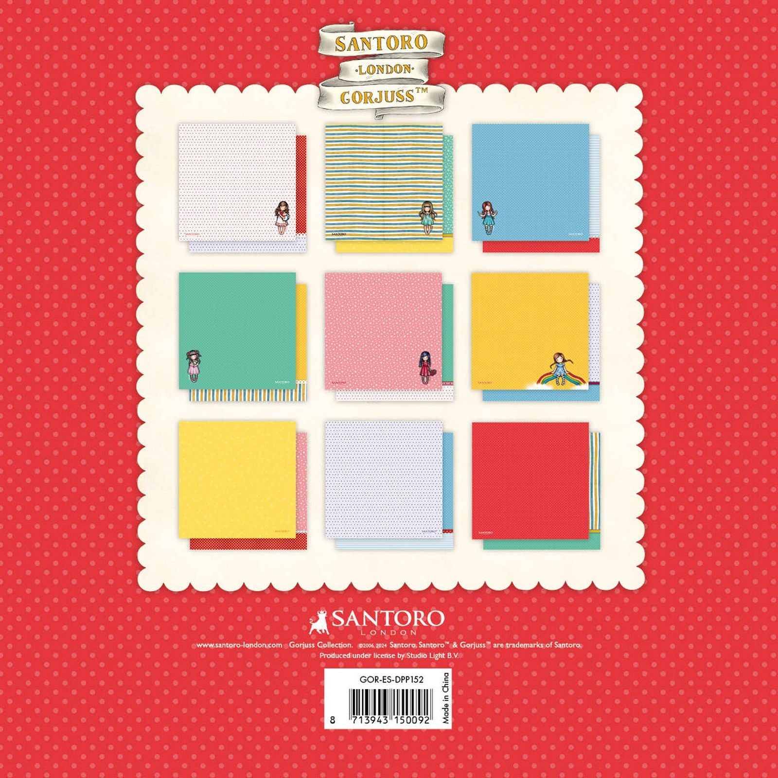 Studioleuchte • Gorjuss-Papierblockhintergrund 20,3 x 20,3 cm
