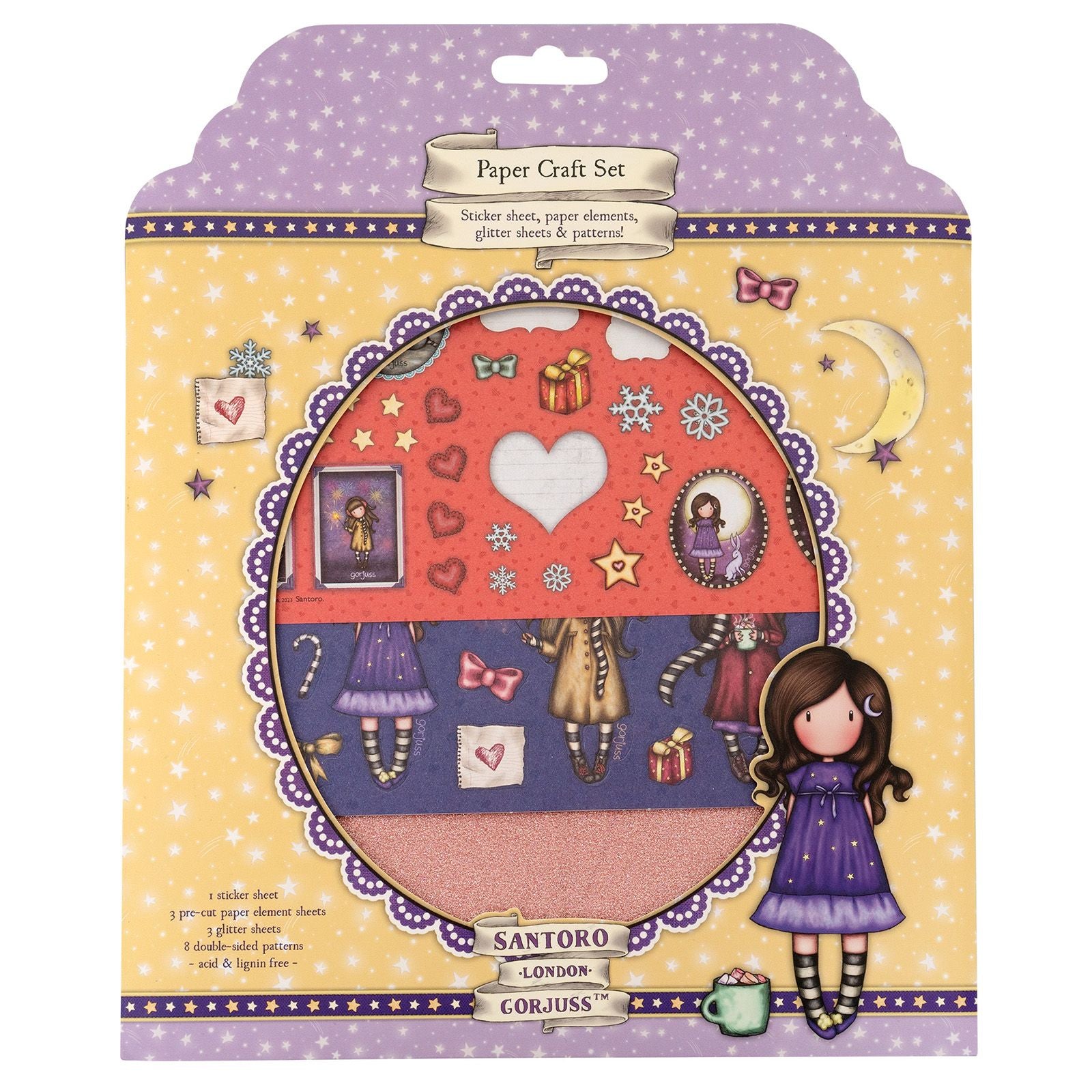 Studiolicht • Gorjuss Essentials Bastelset Papier, Aufkleber Glitzer