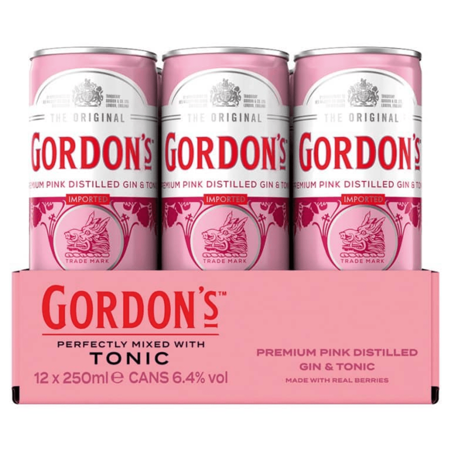 Gordon's Pink Gin Tonic Dose (12x 25cl)