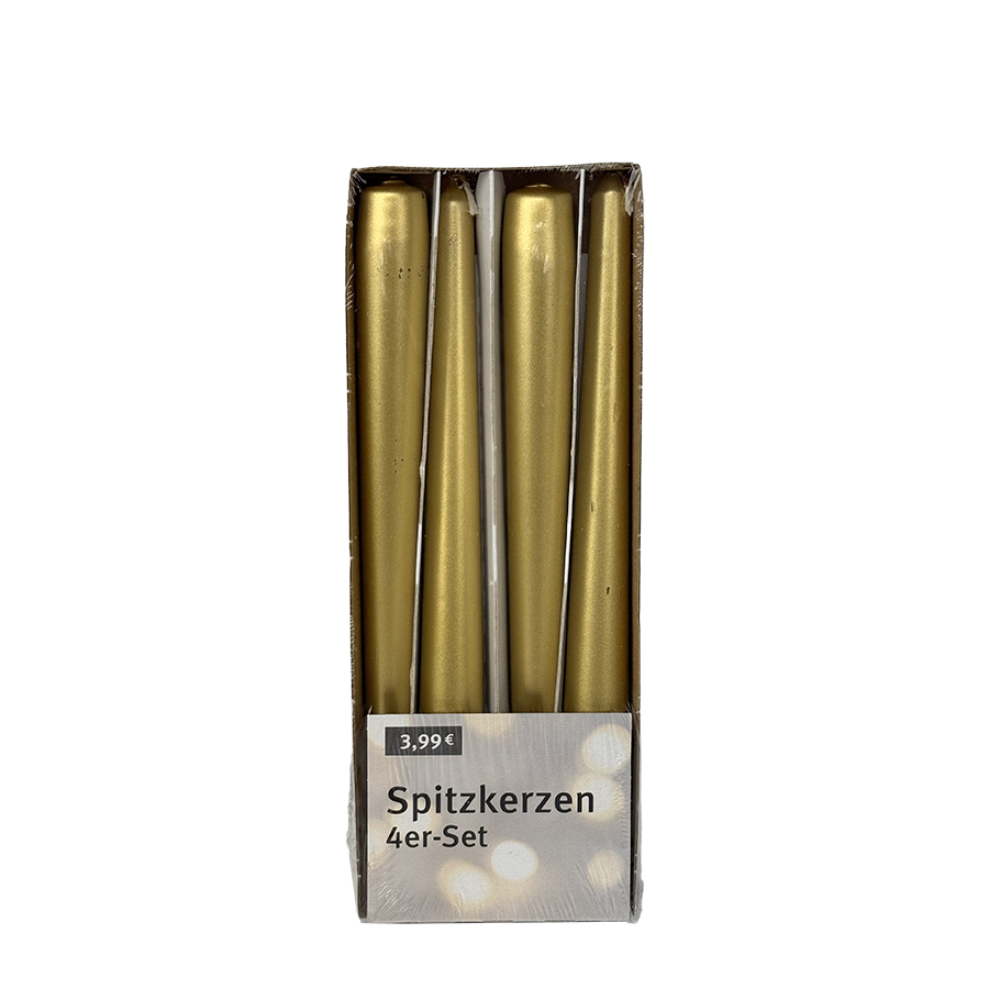 Gothic Kerze Gold 245 24mm 4 Stück