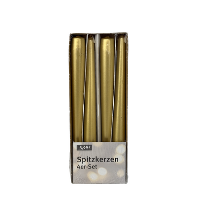 Gothic Kerze Gold 245 24mm 4 Stück