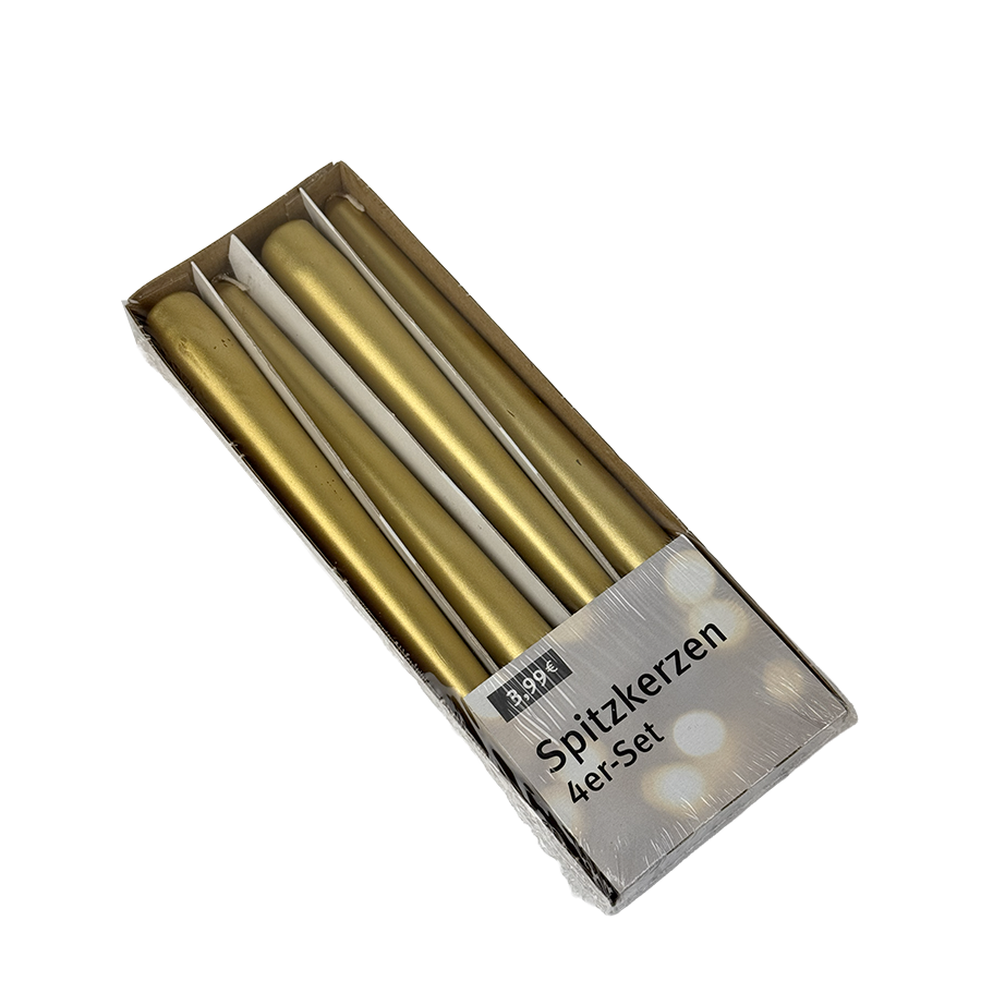 Gothic Kerze Gold 245 24mm 4 Stück