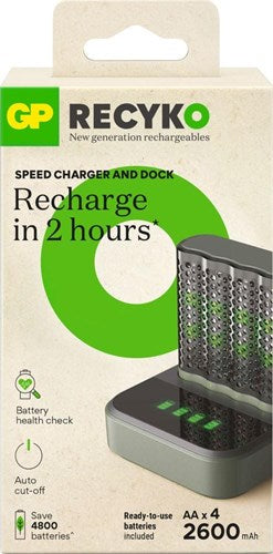 GP Batterieladegerät USB 2h mit 4x2600mA AA-Batterie + Dock - 3503072