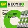 GP USB -Batterieladegerät + 4 x AA Batterien 2100mah nimh