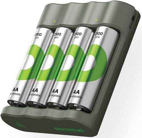 GP Batterieladegerät USB 3h mit 4x2100mA AA-Batterie | Aktion - a3503062