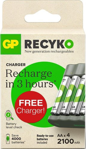 GP Batterieladegerät USB 3h mit 4x2100mA AA-Batterie | Aktion - a3503062