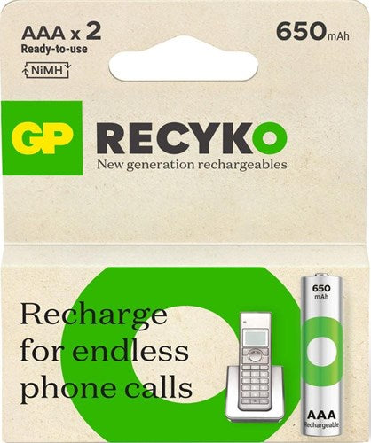 GP NiMH-Akku AAA 650 mA, Handy-Blister (2) – 3311400