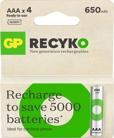 GP NiMH-Akku AAA 650 mA Telefon-Blister (4) – 3311402