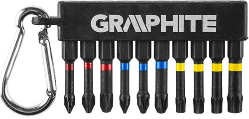 Graphitbit-Set 10-teilig lang im Halter mit Haken - 6480220