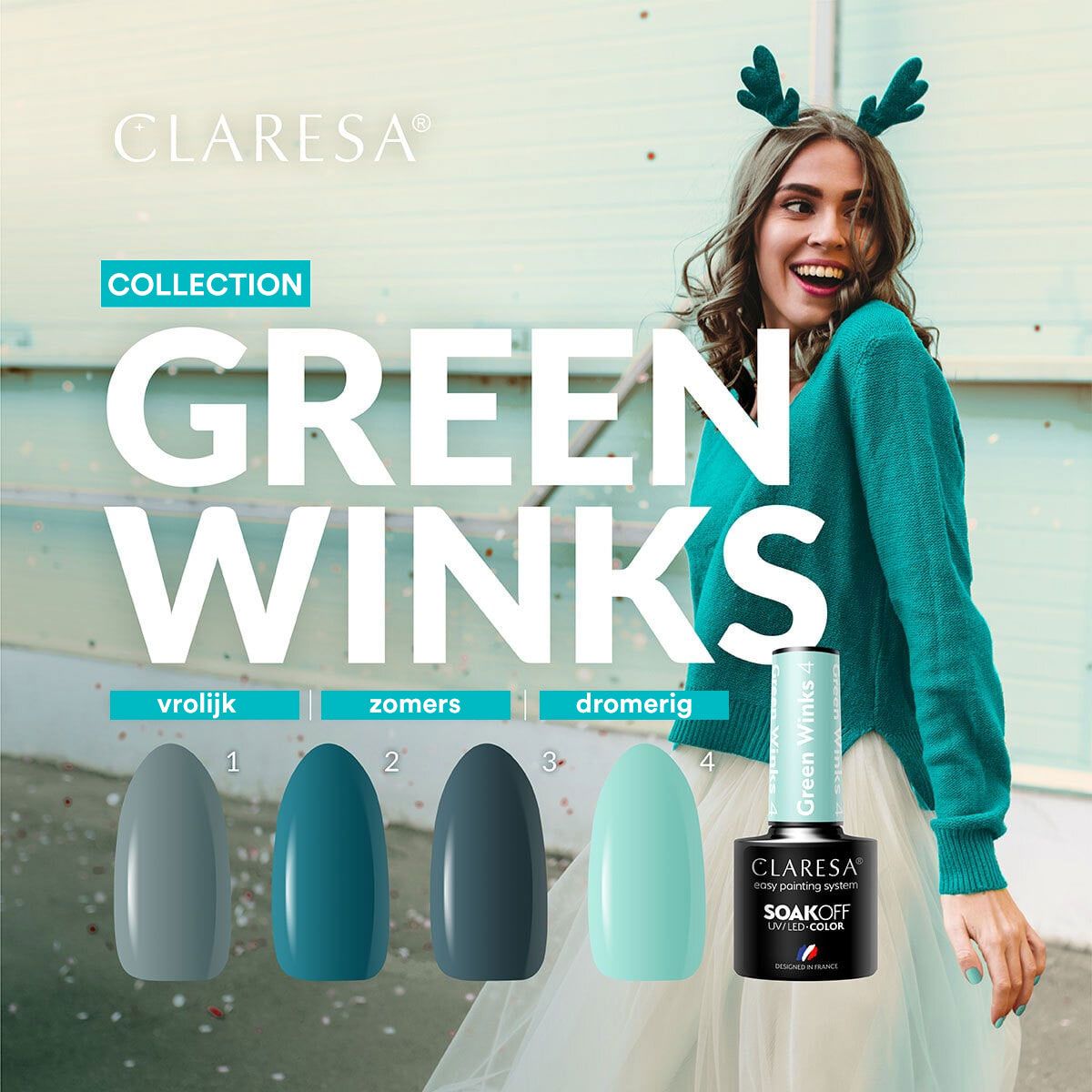 Claresa Claresa UV LED GELLAK 5ML GRÜNE WINKS 2