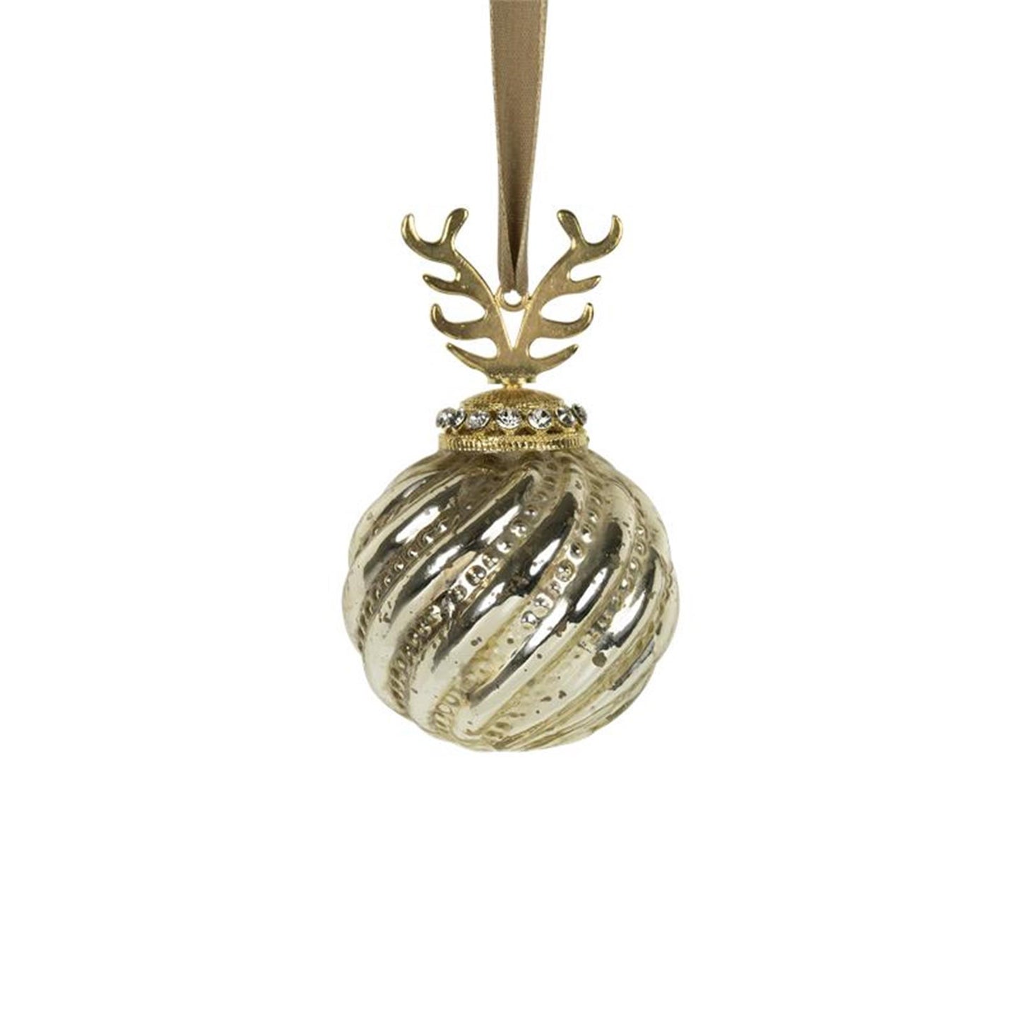 Weihnachtskugel Geweih Glas Gold ø8cm