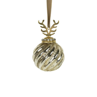 Weihnachtskugel Geweih Glas Gold ø8cm
