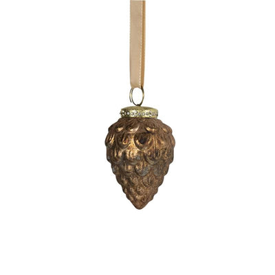 Weihnachtskugel Tannenzapfen antikbraun ø8cm