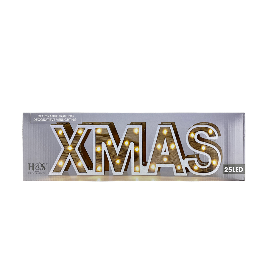 H s Buchstaben Holz LED Weihnachten 25LED 38cm