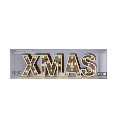 H s Buchstaben Holz LED Weihnachten 25LED 38cm