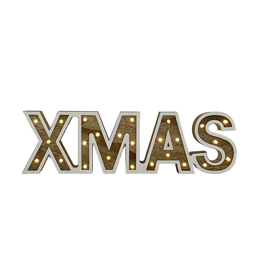 H s Buchstaben Holz LED Weihnachten 25LED 38cm