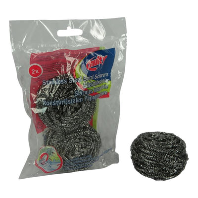 Multy Pfannenschwamm aus Edelstahl, Packung mit 2 Stück
