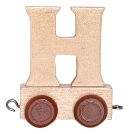Holzbrief H mit Rädern 6 cm hoch