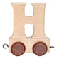 Holzbrief H mit Rädern 6 cm hoch