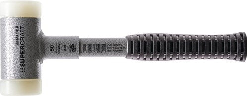 Halder Kunststoffhammer | Länge 290 mm Hauptd. 30mm | Stahlrohr rückstoßfrei | hartes Nylon weiß | 1 Stück - 3377.030 - 3377.030