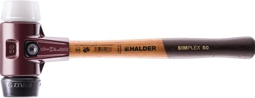 Halder Kunststoffhammer | Länge 490 mm Hauptt. 80mm | mittelhartes Holz | Gummi schwarz superplastisch weiß | 1 Stück - 3027.080 3027.080