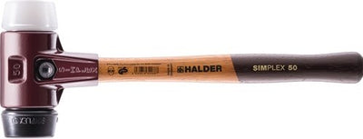 Halder Kunststoffhammer | Länge 490 mm Hauptt. 80mm | mittelhartes Holz | Gummi schwarz superplastisch weiß | 1 Stück - 3027.080 3027.080