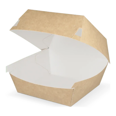 Takeaware Hamburgerbehälter Medium Kraft Weiß (400 Stück)