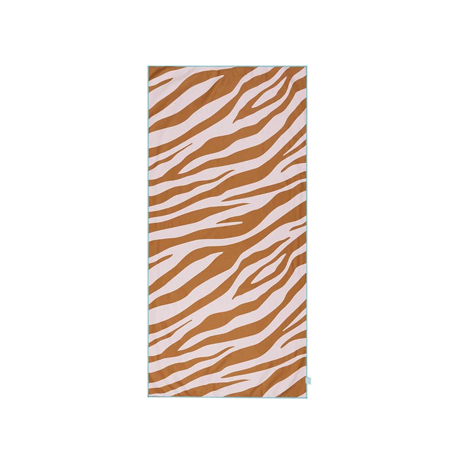 Lebendige Streifen | Orangeweißes Mikrofaseltuch 135 x 65 cm
