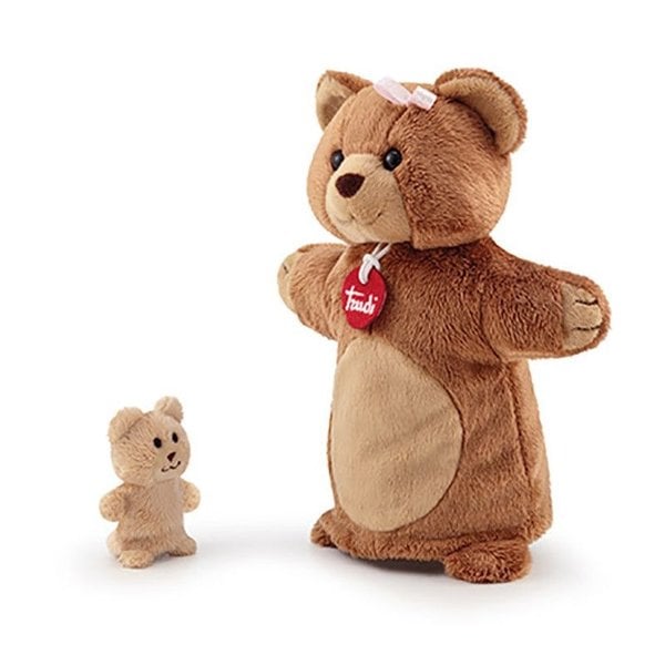 Handpuppenbär mit Baby 26 cm